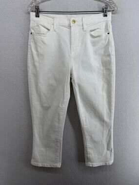 FRAME Jeans Womens 29 Le High Pedal Pusher Capri Denim Skinny Cotton Blend White